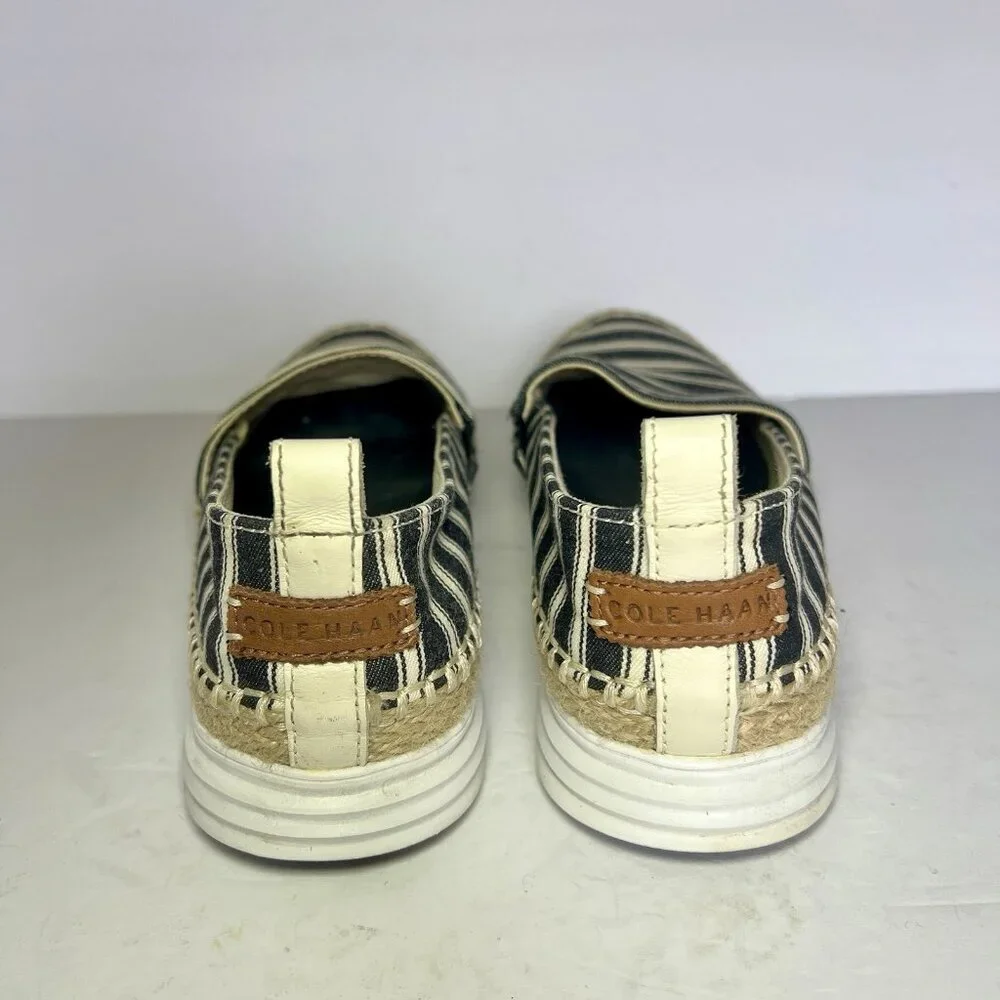 Cole‎ Haan Espadrille Black And Ivory (Ella Grand Espdrl # W14848) Size 8.5
